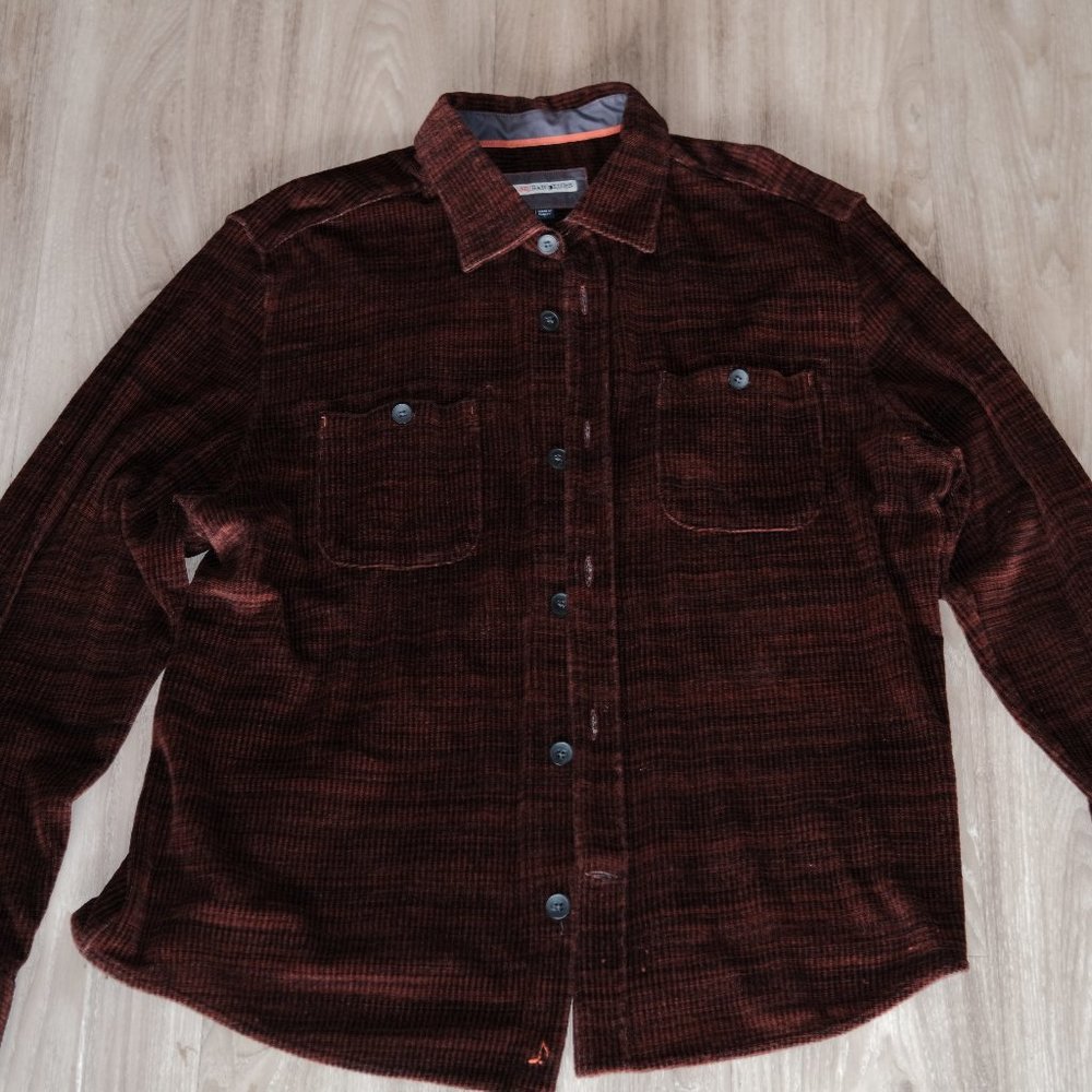 32 Bar Blues - brown/orange button down L